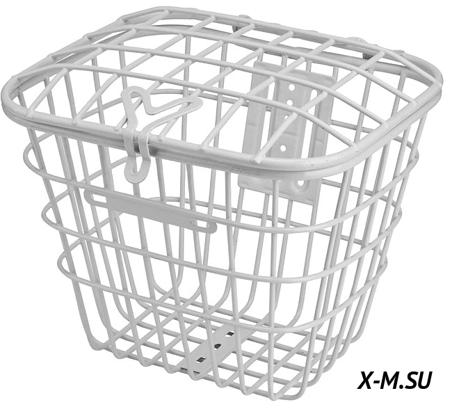 Велокорзина передняя JL-075 с крышкой, белая, для 28" 270056 Велокорзина передняя JL-075 с крышкой, белая, для 28" 270056